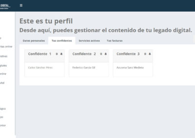 Intranet Mi Legado Digital - Confidentes