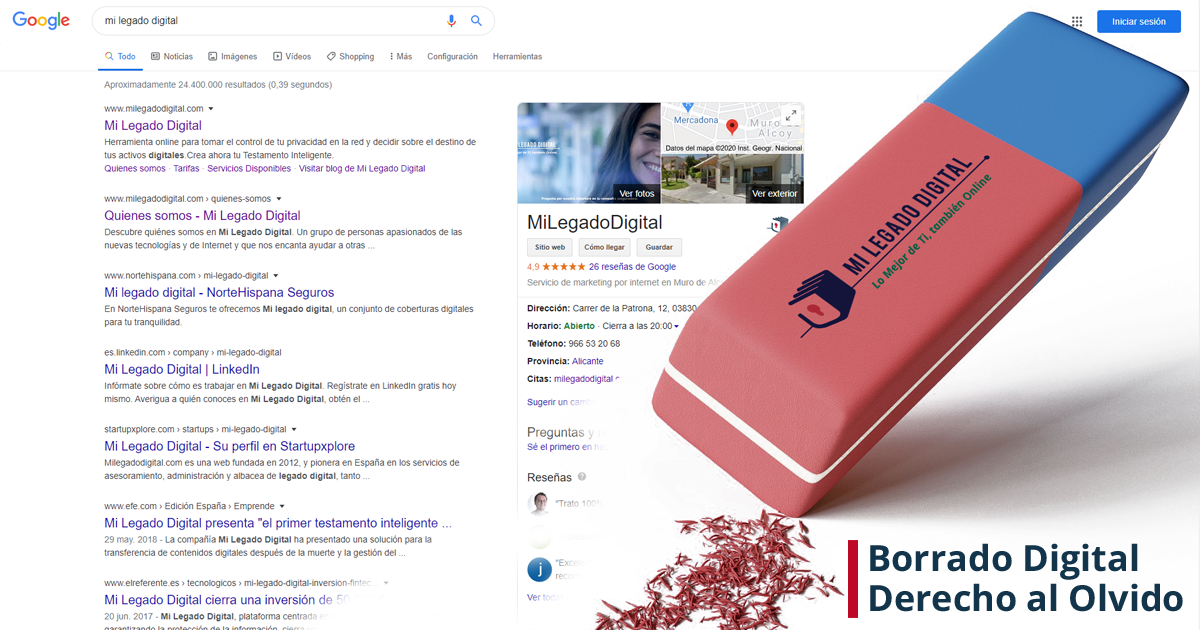 Borrado Digital y Derecho al Olvido - Mi Legado Digital